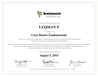 LUQMAN P
Cisco Router Fundamentals
August 3, 2015
11919768
 