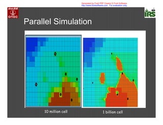 Parallel Simulation
10 million cell 1 billion cell
Generated by Foxit PDF Creator © Foxit Software
http://www.foxitsoftware.com For evaluation only.
 
