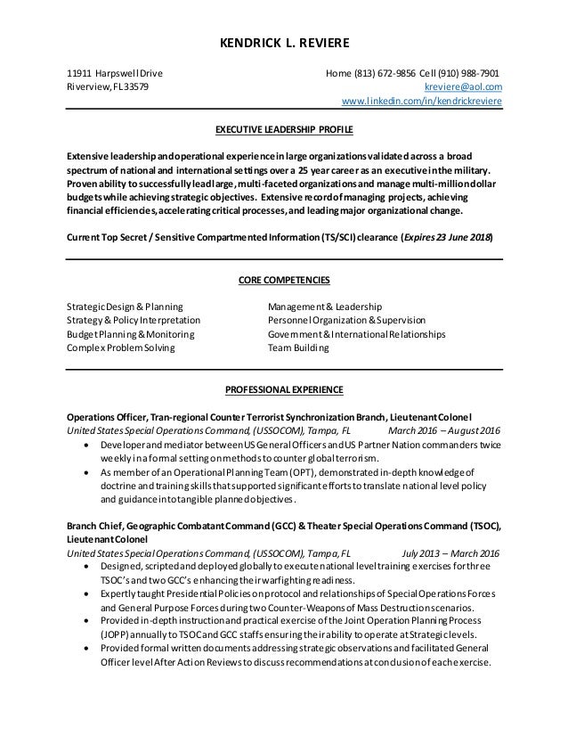 post military resumes