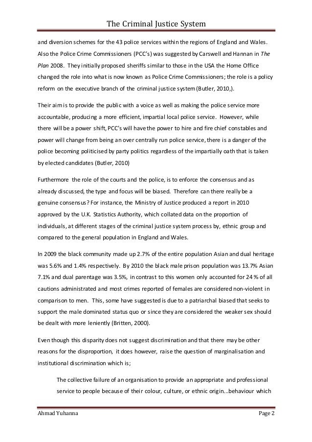 Assignment criminal justice system paper
