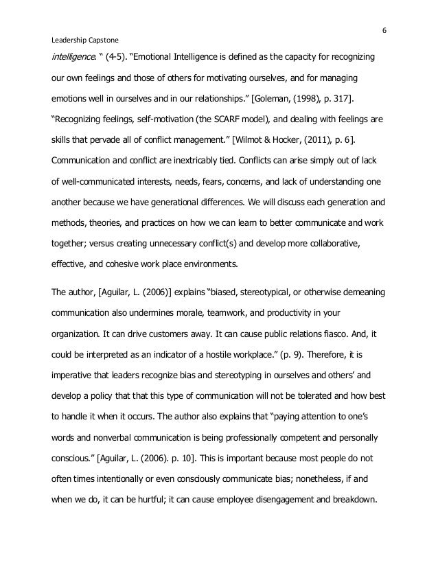 How To Make A Thesis Statement For An Essay Conflict Resolution Draws Upon The Skills Of Emotional Leadership Capstone Intelligence Sample Essay Proposal also Argument Essay Thesis Statement Leadership Capstone Final Reflective Paer Essay Writing Scholarships For High School Students