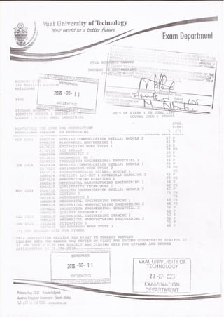 Degree Academic trasncript