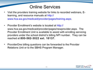 Providerone Resources School Based Services Medicaid 101 Training - FINAL Presentation | PPT