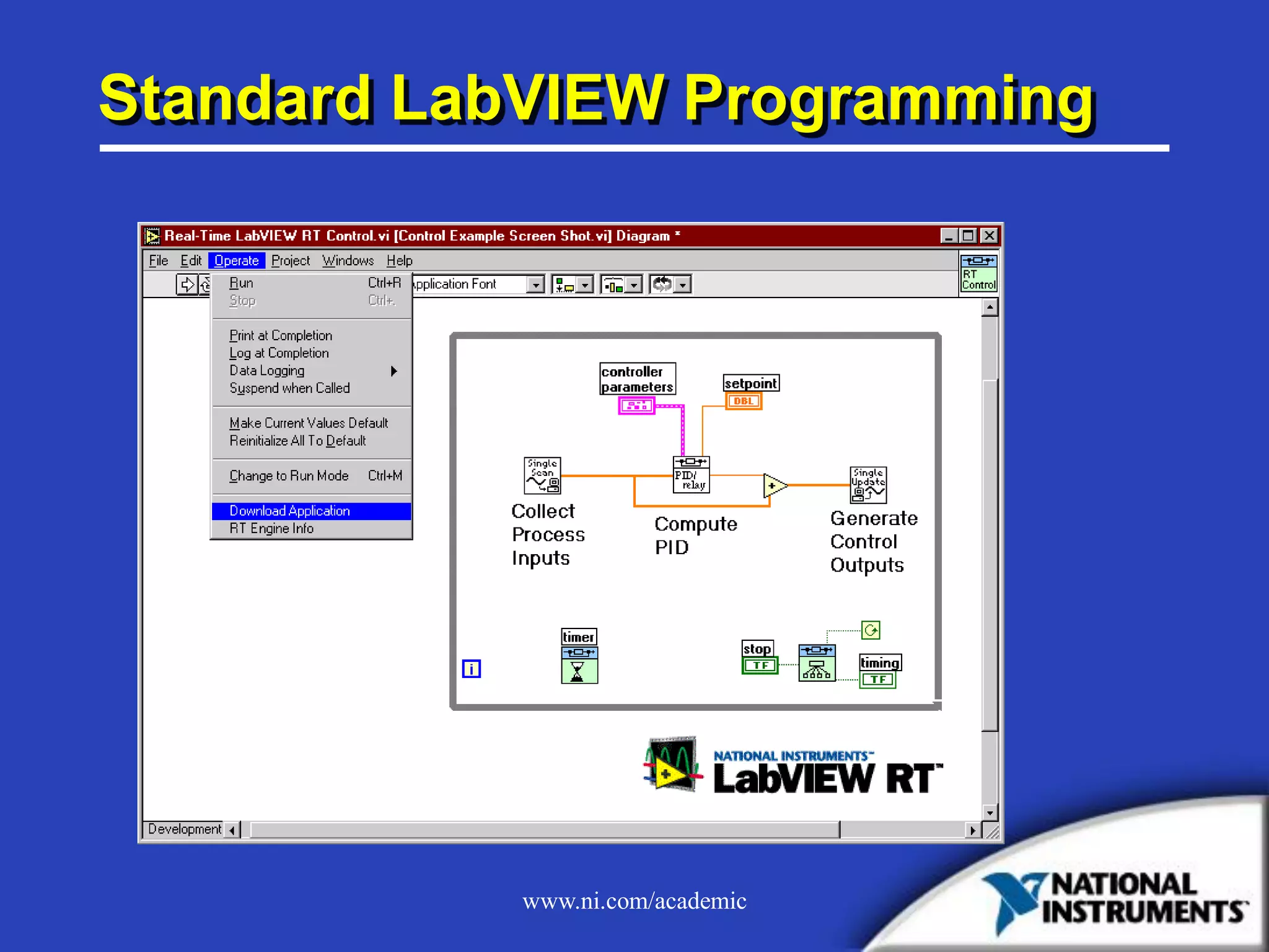 www.ni.com/academic
Standard LabVIEW Programming
 