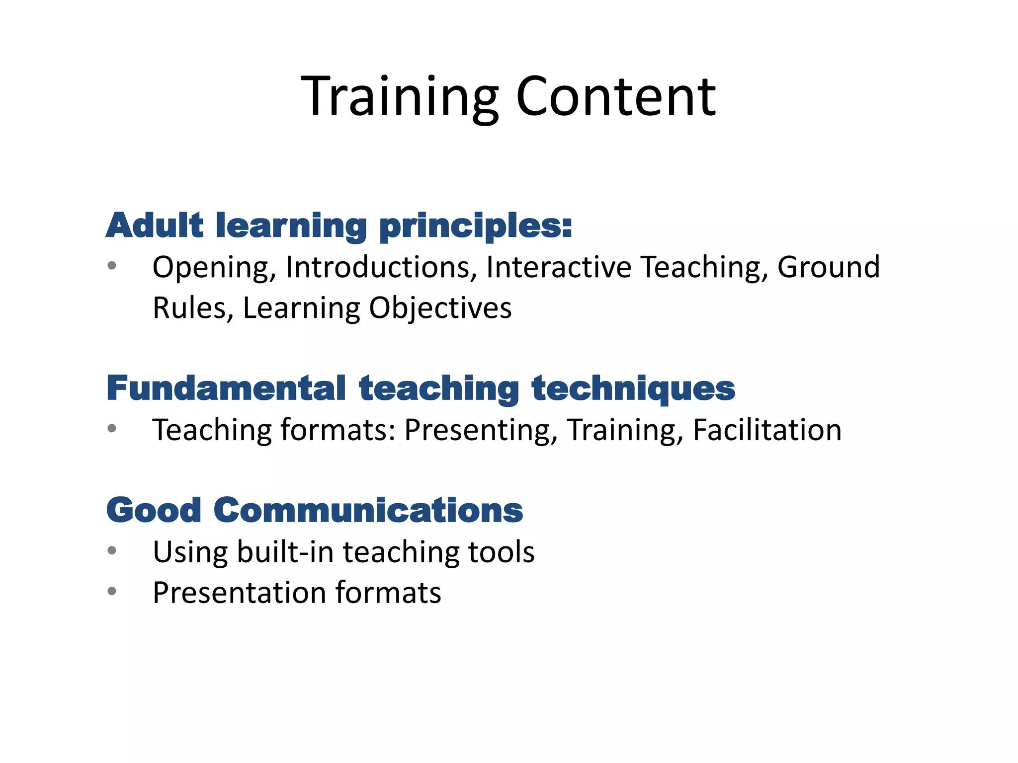 Train the Trainer Overview | PPTX