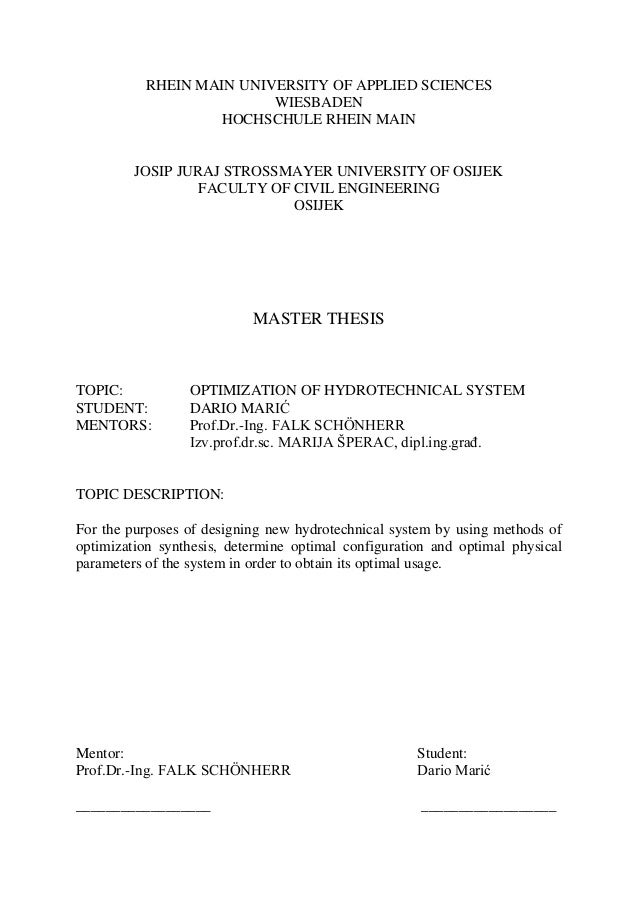 Master thesis mentor
