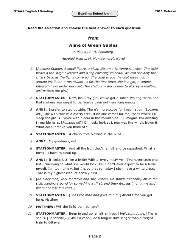 STARR English I 2011 Released Test