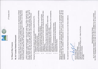 Service Letter - 5 Upper Kotmale Hydro Power Project