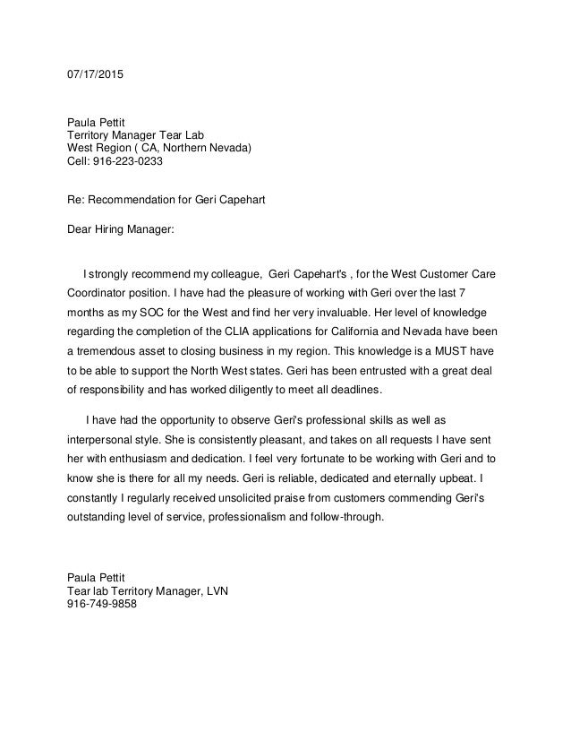 Boss Reference Letter