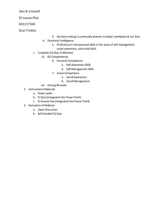 Lesson Plan For Webinar For Edci 57500