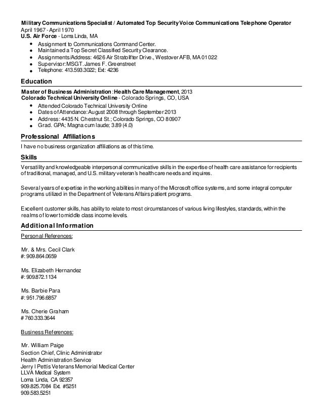 air force resume example