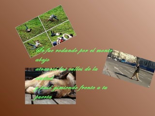 Se fue rodando por el monte
abajo
atravesó las calles de la
ciudad
y pasó gimiendo frente a tu
puerta
 