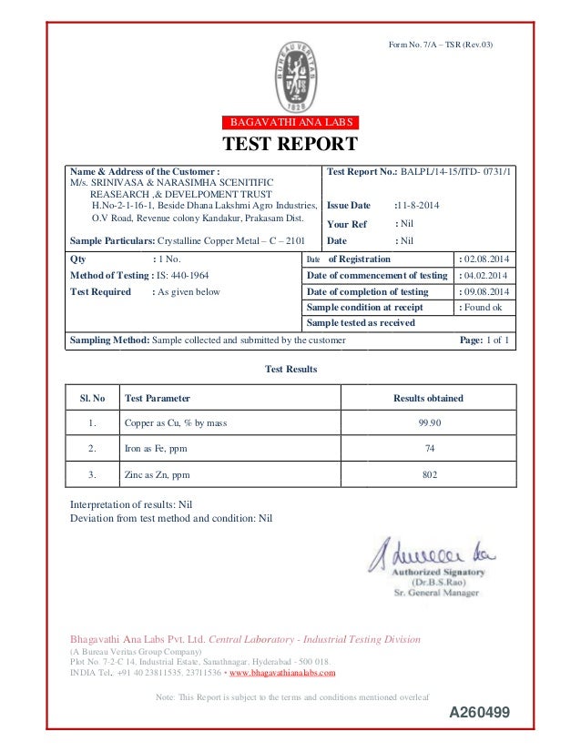 Testing Reports