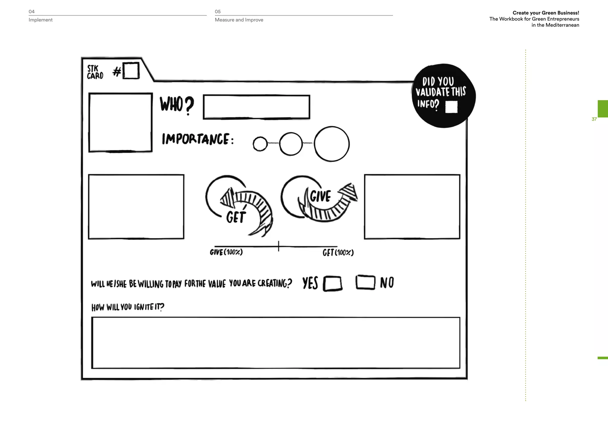 04 05 Create your Green Business!
The Workbook for Green Entrepreneurs
in the Mediterranean
Implement Measure and Improve
37
 