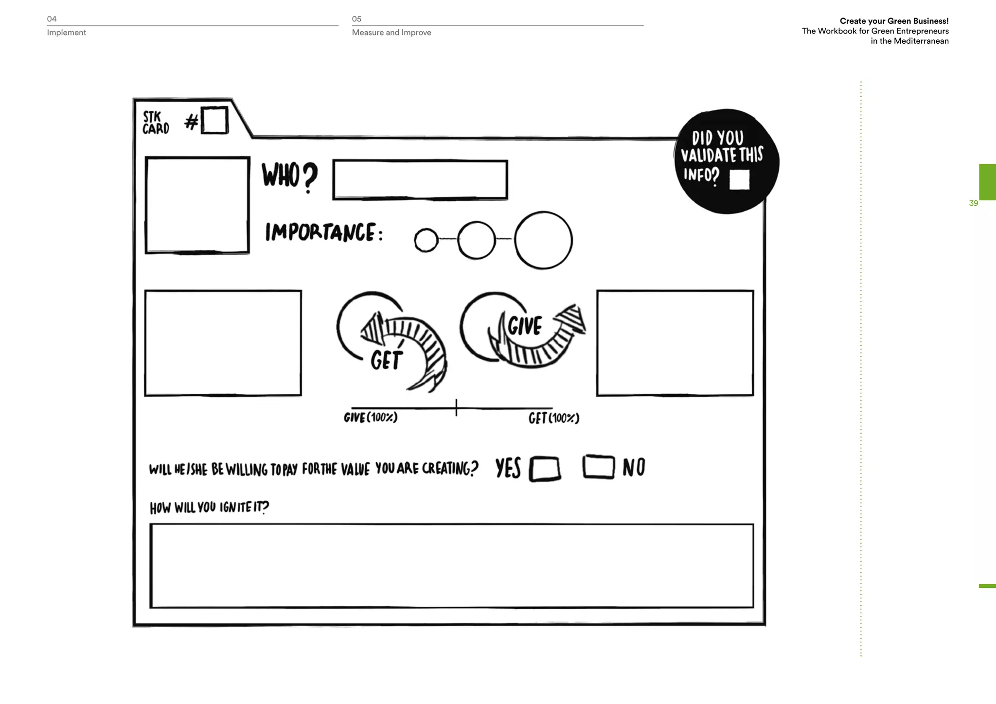 04 05 Create your Green Business!
The Workbook for Green Entrepreneurs
in the Mediterranean
Implement Measure and Improve
39
 