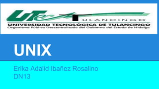 UNIX 
Erika Adalid Ibañez Rosalino 
DN13 
 