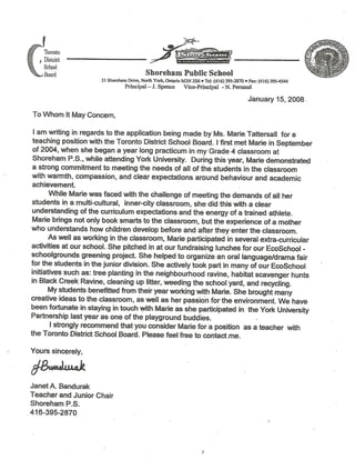 Reference Letter Mentor Teacher Shoreham