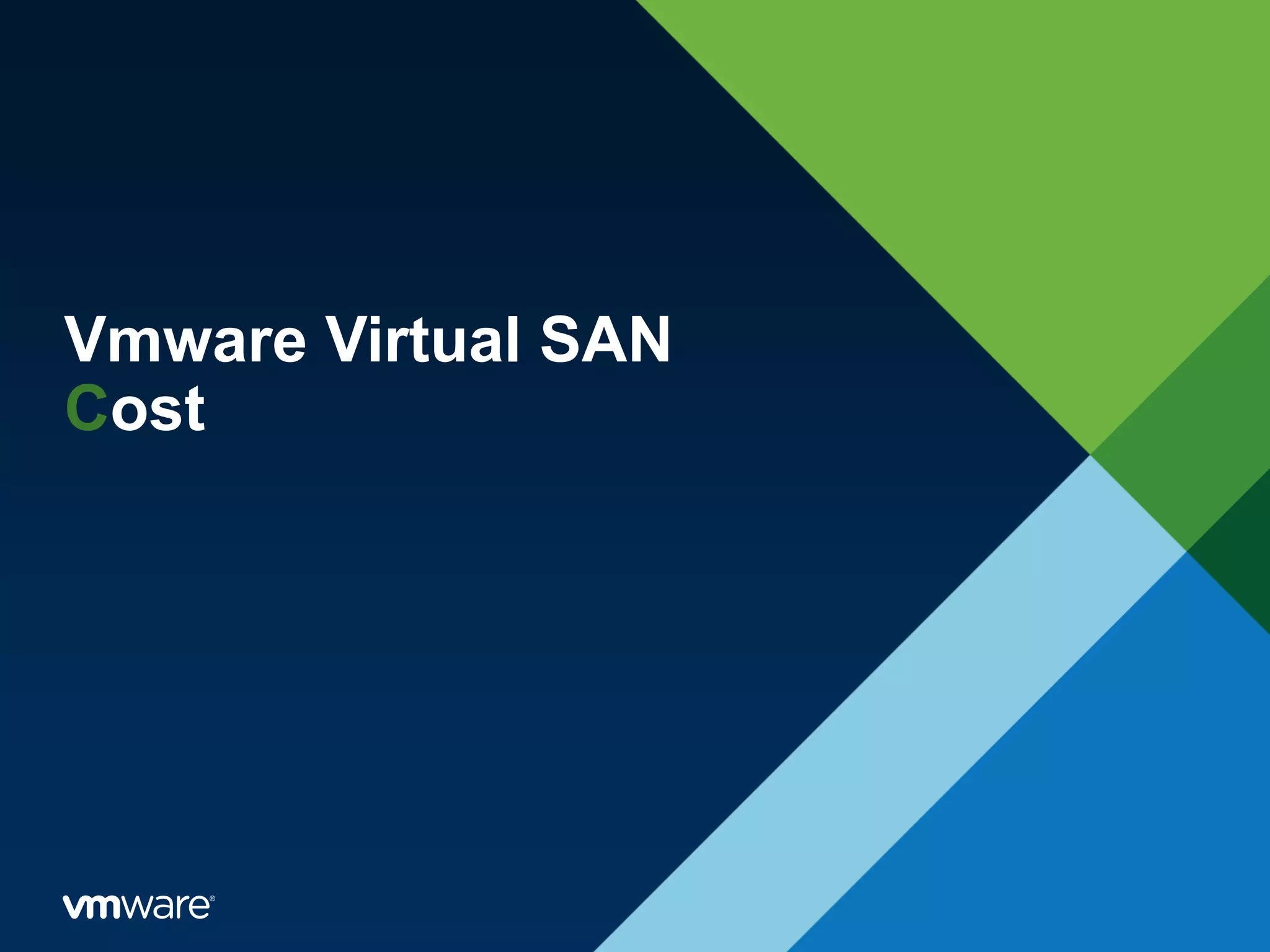 Vmware Virtual SAN
Cost
 