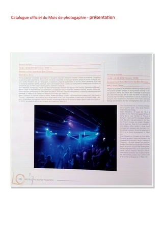 Catalogue officiel du Mois de photogaphie - présentation
 