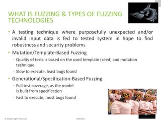 Fuzzing Methods Testing Cyber Security for Critical Infrastrucutre-ppt | PDF