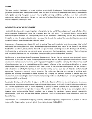 Global Warming and Sustainable Development - IEES | PDF