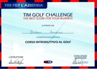 4 Corso introduttivo al Golf - TIM