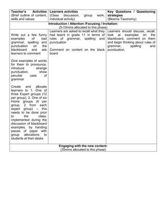 Sample Lesson Plans | PDF