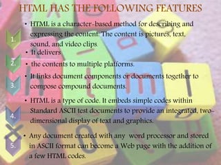 WEB PAGE DESIGN USING HTML | PPTX