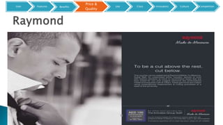 User Features
Price &
Quality
Benefits Use Class Innovators Culture Competition
 