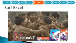 User Features UseBenefits
Price &
Quality
Class Innovators Culture Competition
 