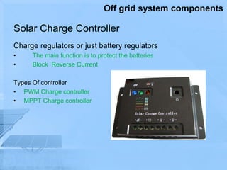 Introduction to Off Grid Solar Power system PPTX