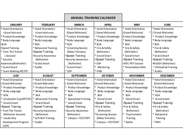 training calendar formatfor trainer training calendar format