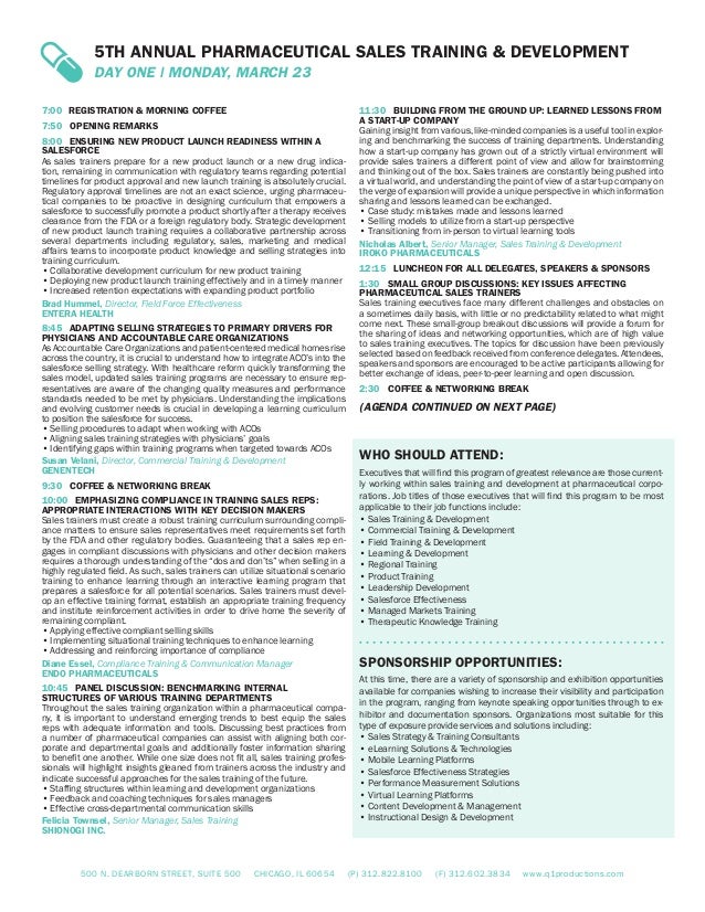 pharmacutical sales training