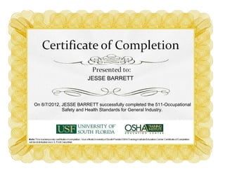 osha 511 certificate PDF osha 511 certificate PDF