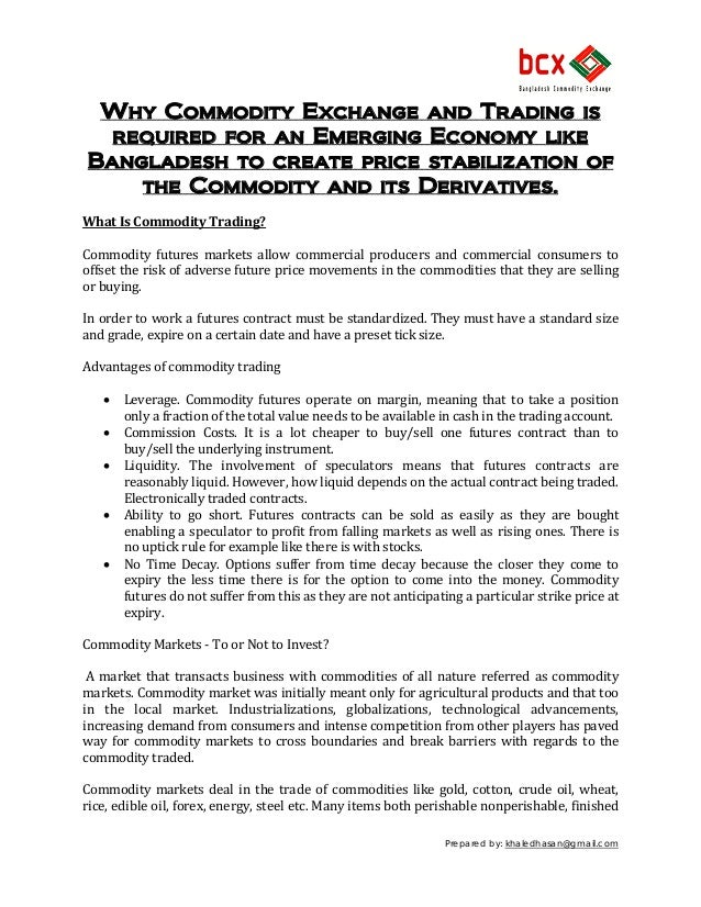 Why Commodity Exchange And Trading Is Required For An Emerging Econom - 
