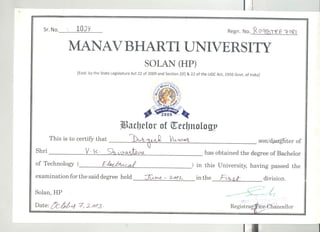 B. Tech. Degree