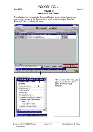 Q Pulse Sign In UGUIDE-001-A Q-pulse basic user guide B | PDF