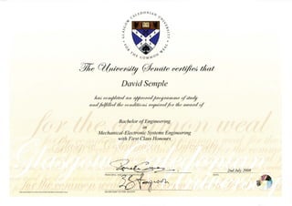 David Certificate BEng(Hons)