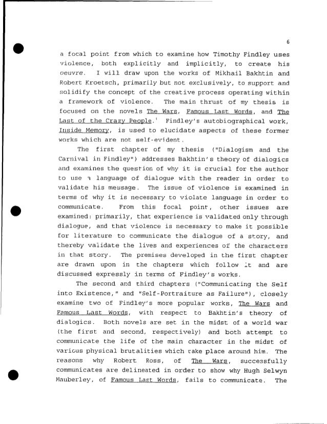 the wars self fulfillment timothy findley Transcript of narrative technique in the wars findley's the wars uses self-reflexivity and history in timothy findley’s wars 1 may 2010 print references . the wars self fulfillment timothy findley Transcript of narrative technique in the wars findley's the wars uses self-reflexivity and history in timothy findley’s wars 1 may 2010 print references .