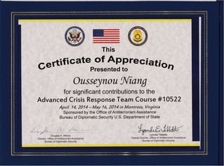 Certificate of Appreciation-Niang | PDF