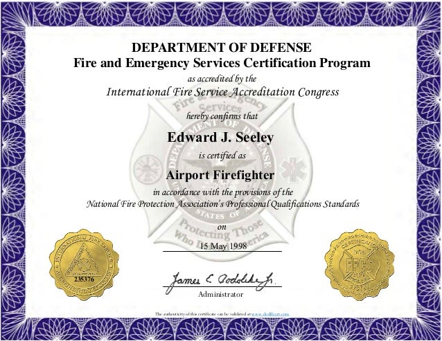 firefighter certificate