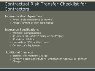 Contractual Risk Transfer in Construction Contracts | PDF