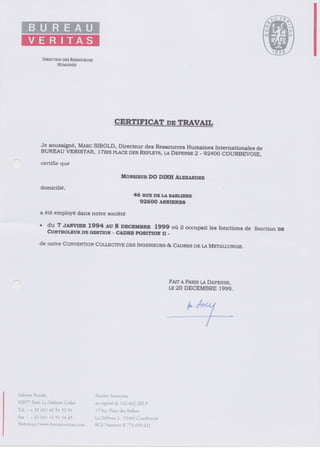 4 - Work Certificate Bureau Veritas