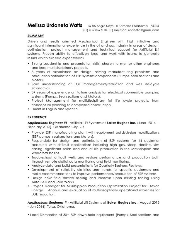 applications engineer resumes