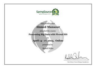 This certifies that
attended the course
on
presented by
Rod Johnson, General Manager SpringSource