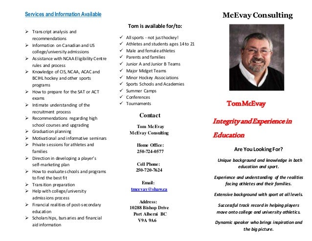 McEvay Consulting Brochure Education And Sport