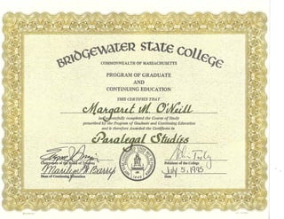 BSU Certificate in Paralegal Studies