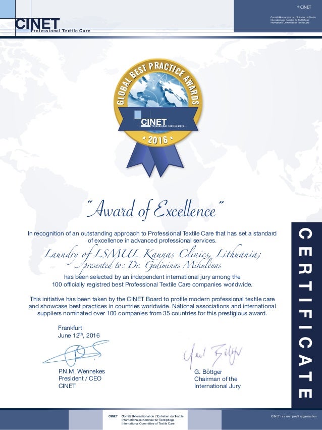 professional award certificates