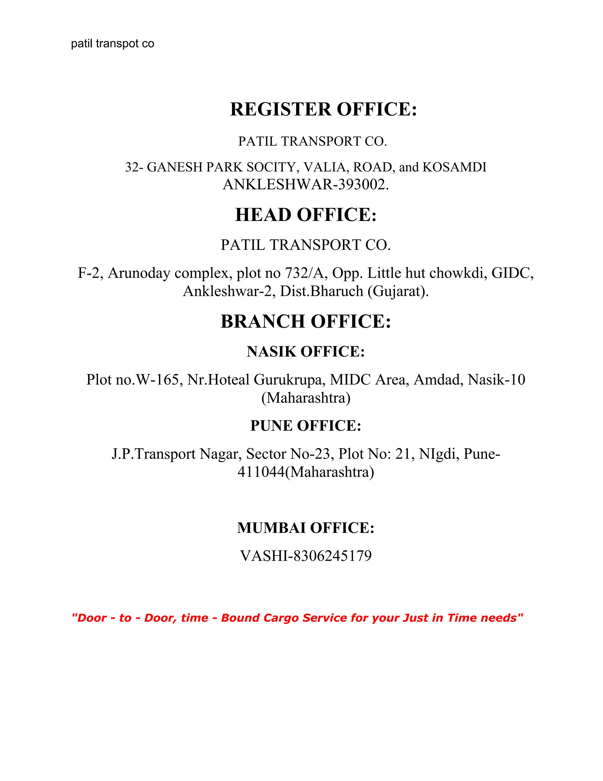 PATIL TRANSPORT COMPANY profile.pdf 4 | PDF