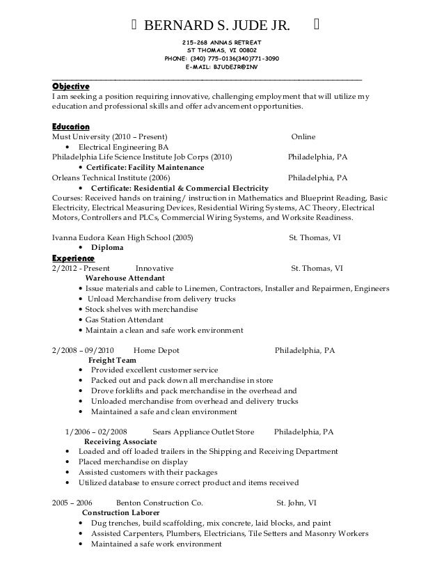 Bernard Resume 06 04 2014 Autosaved